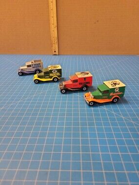 Matchbox 1990 NFL Team Car Collection Lions Packers Falcons Dolphins Model A